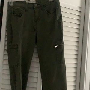 Green cargo pants. Very stretchy